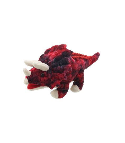 Triceratops Baby Red Dinosaur Puppet 36cm The Puppet Company