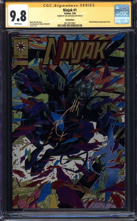 Ninjak Cgc White Pages Gold Edition Signed Joe Quesada