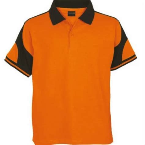 Half Sleeve Orangeblack Mens Plain Collar T Shirt Size Xl At Rs 200piece In Bhilwara