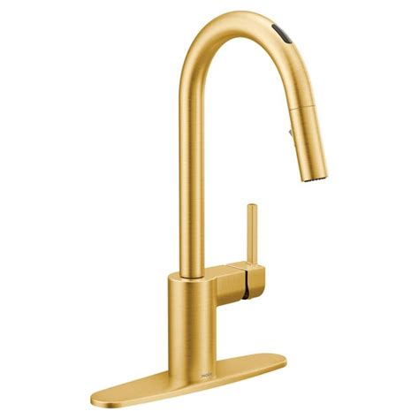 Moen Align Brushed Gold Single Handle Pull-down Kitchen Faucet in the ...