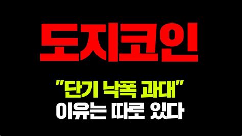 도지코인 단기 낙폭 과대 이유는 따로 있다 도지코인 도지코인전망 도지 도지전망 YouTube