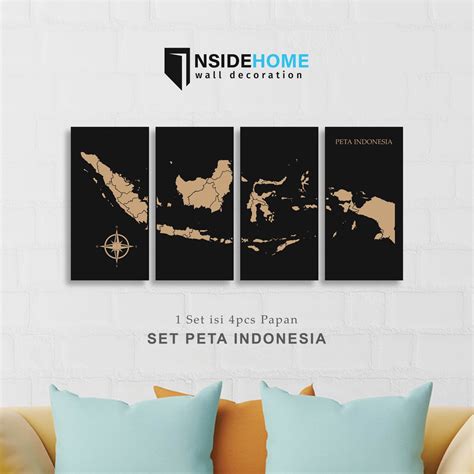 Jual Ihome Id Set Gambar Dinding Aesthetic Wall Decor Peta