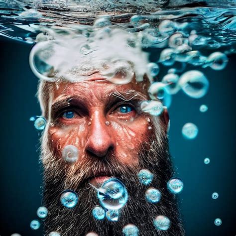 Hombre bajo el agua mirando a la cámara Foto Premium