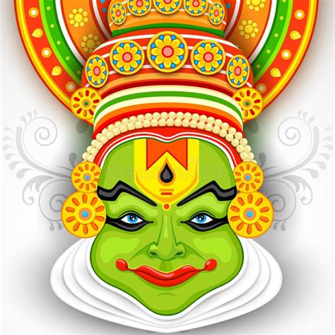 Colorful Kathakali Face Stock Vector Illustration Of Celebration