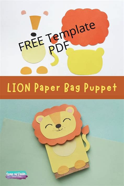 Lion Puppet Paper Bag Tutorial & Template! | Paper bag puppets, Print ...