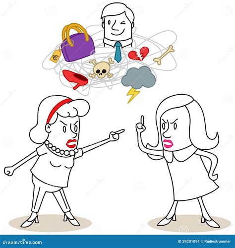 Two Cartoon Women Fighting Stock Vector Illustration Of Girlfriends