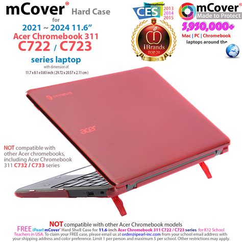 Mcover® Hard Shell Case For 116 Inch 2021 2024 Acer Chromebook 311 C722 C723 Series Laptops