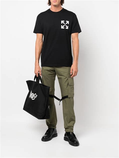 Off White Arrows Logo Organic Cotton T Shirt Farfetch