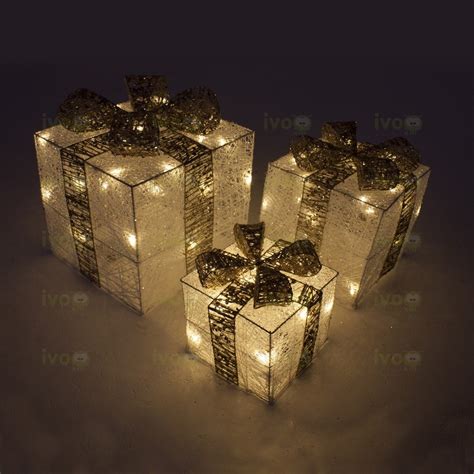 Set Pacchetti Regalo Luminosi In Vimini Cm Con Led Ivostore