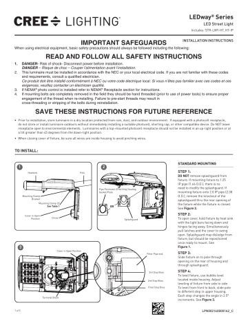 Cree Lighting LEDway Series Installation Guide Manualzz