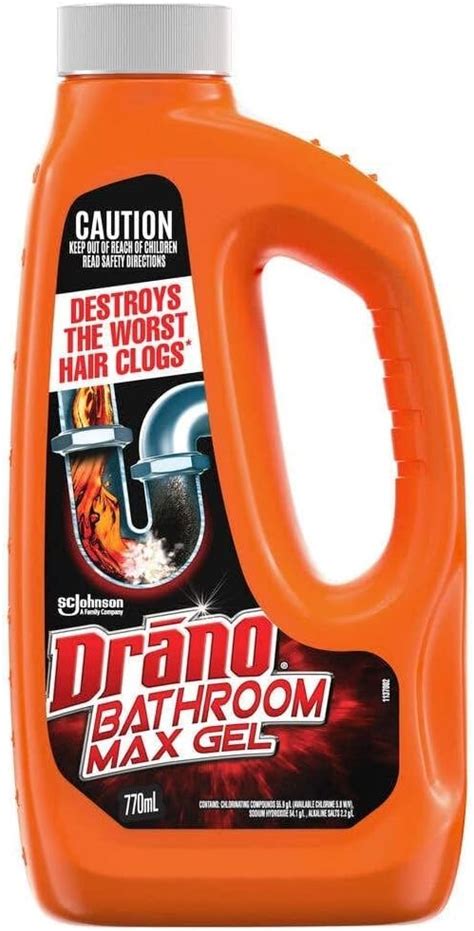 Drano Bathroom Max Gel Drain Cleaner Eliminates Hair Clogs Bathroom