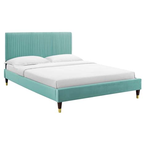 Modway Peyton Modern Style Performance Velvet Queen Platform Bed In