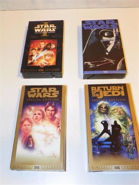 VTG STAR WARS VHS TAPE LOT PHANTOM MENACE RETURN OF JEDI EPISODES 1 4