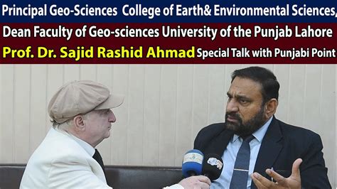 Dean Faculty Of Geo Sciences University Of The Punjab Lahore Prof Dr