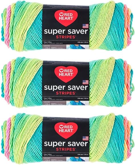 Red Heart Bulk Buy Super Saver Yarn 3 Pack Retro Stripe E300 4971