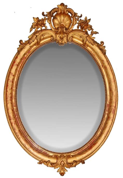 Proantic Grand Miroir Ovale D Poque Louis Philippe