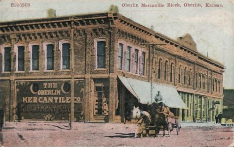 Oberlin Mercantile Block Kansas Postcard