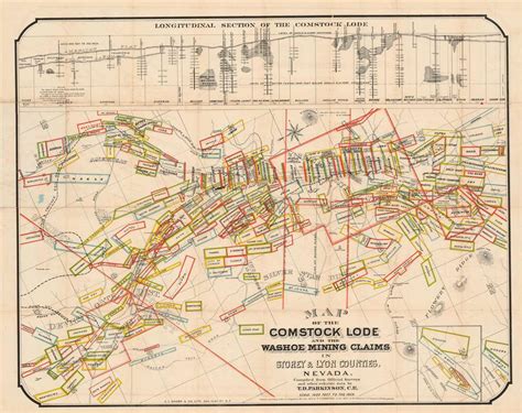 Map of the Comstock Lode and the Washoe Mining Claims in Storey and Lyon Counties, Nevada ...