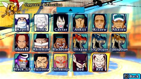 One Piece Unlimited World Red All Characters Ps Vita Youtube