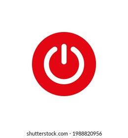 Red Power Button Icon White Background Stock Vector (Royalty Free) 1988820956 | Shutterstock