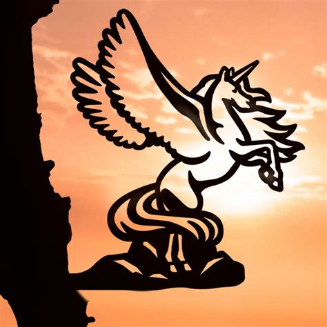 Metal Pegasus Silhouette Usa Steel Magical Sign Cutout Etsy