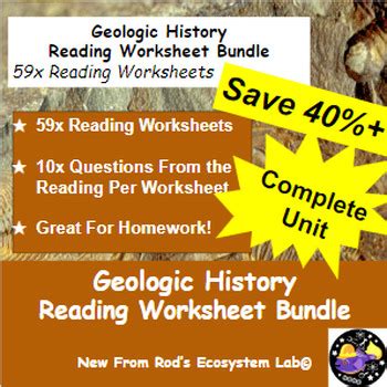 Geologic History Full Unit Reading Worksheet Bundle Editable Tpt