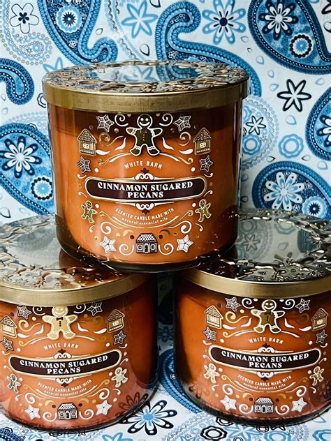 3 BATH BODY WORKS CINNAMON CARAMEL SWIRL CANDLE 3 WICK LARGE 14 5OZ