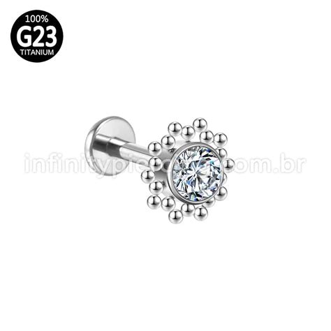 Piercing Labret Rosca Interna Tit Nio Indiano Zirc Nia Infinity Piercing