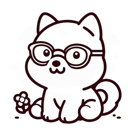 Vector Gratis Perro Lindo Con Gafas Vector De Dibujos Animados Para