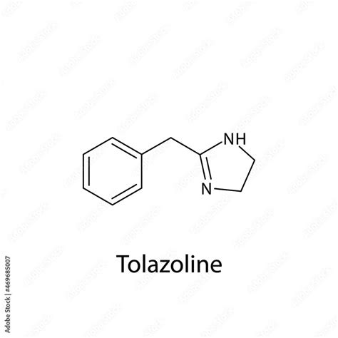 Tolazoline molecular structure, flat skeletal chemical formula. Alpha ...