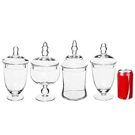 Myt Set Of 4 Clear Small Glass Apothecary Jars Wedding Candy Buffet