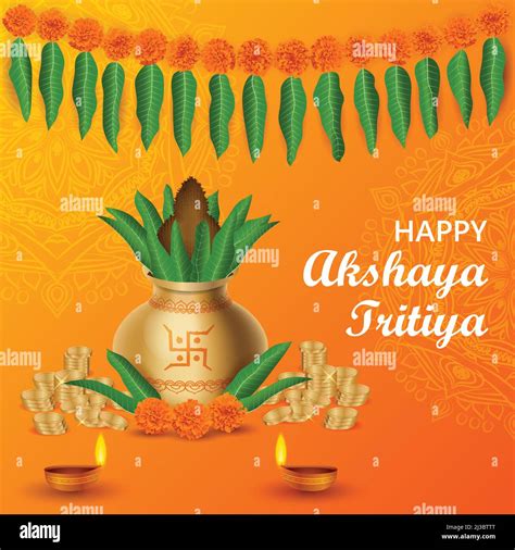 Happy Akshaya Tritiya Hindu Festival Greeting Card Design Background