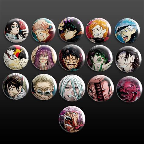 Jujutsu Kaisen Manga Button Pins 125in Etsy