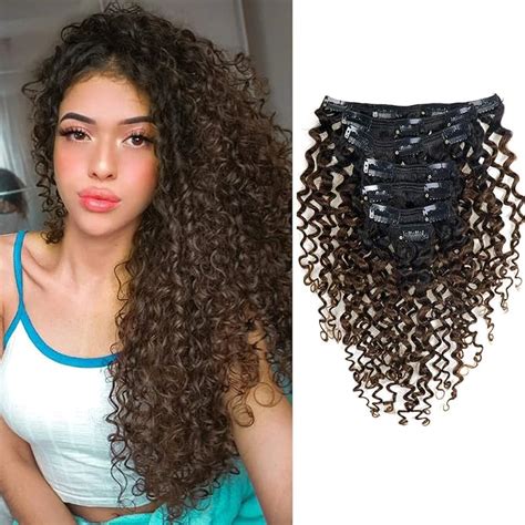 Amazon Caliee 22Inch Clip In Hair Extension Jerry Curly Double