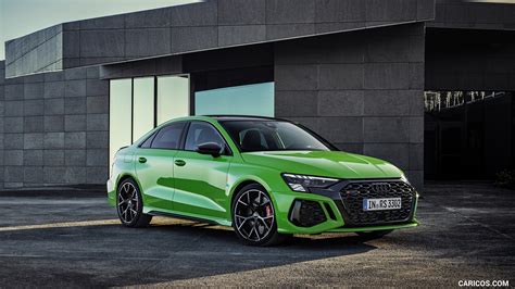 Audi RS 3 2022MY Color Kyalami Green Front Three Quarter