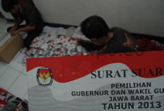 Surat Suara Pemilihan Gubernur Dan Wakil Gubernur Jawa Barat Datatempo