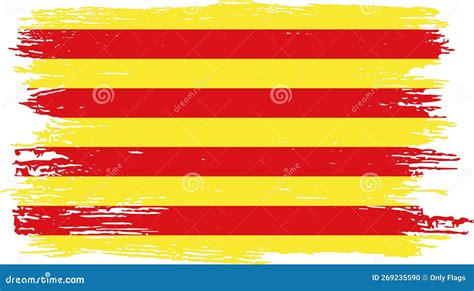 Bandeira Da Catalonia Tinta De Pincel Texturizada Isolada Em Png Ou