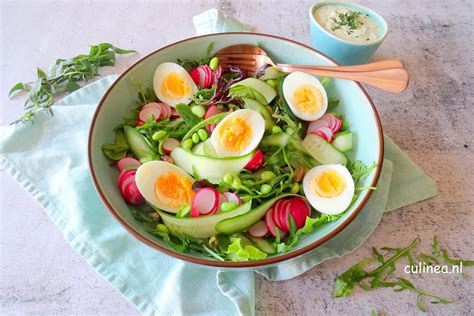 Groene Salade Met Ei En Dragondressing Copy Culinea Nl