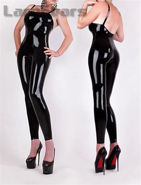 Aliexpress Buy Sexy Women Latex Harness Catsuit No Zipper Rubber