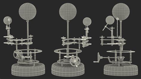 Antique Brass Orrery Solar System Rigged D Model Max Free D