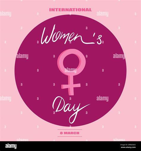 International Womens Day Greeting Card With Handwriting And Female