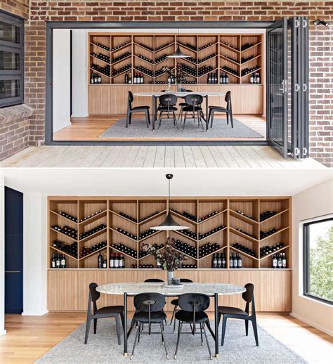 A Custom Designed Wine Storage Wall Is A Central Feature Inside This