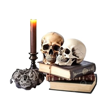 Beautiful Halloween Concept With Spell Books And Skull Halloween Witch