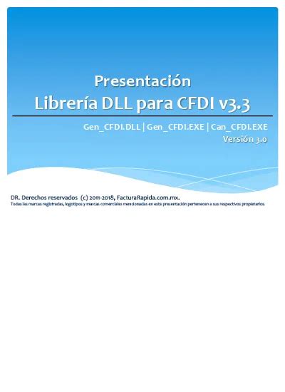 Presentaci N Librer A Dll Para Cfdi V Gen Cfdi Dll Gen Cfdi Exe Can