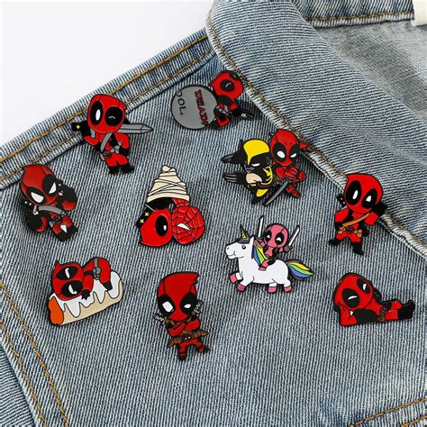 Alfileres Esmaltados De Deadpool Y Lobezno De Marvel Broche Kawaii De