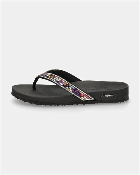 Skechers Meditation Archfit Slippers Voor Dames Zwart Shoemixxnl