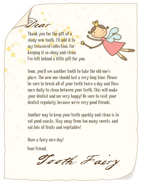 Free Printable Tooth Fairy Notes Printable Templates