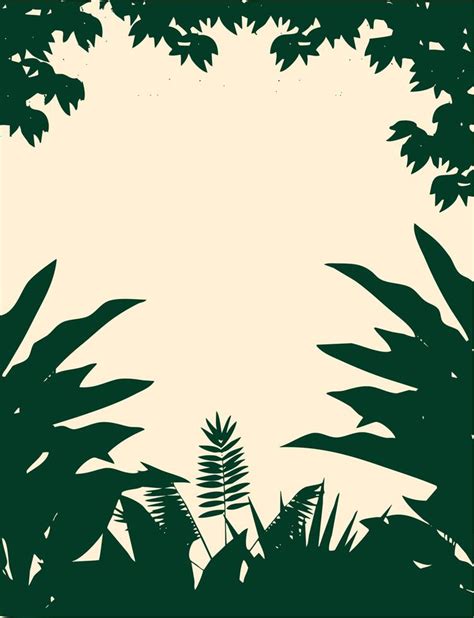 Jungle leaf silhouette frame. Foliage silhouettes 14047317 Vector Art ...