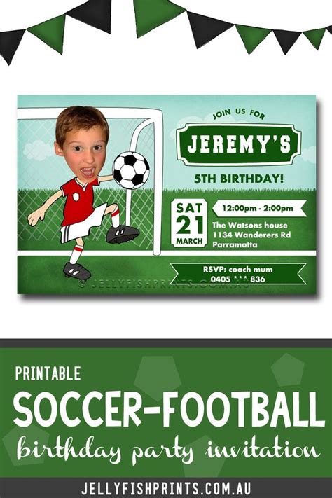 Soccer Birthday Invitations - Printable | Soccer party invitations ...