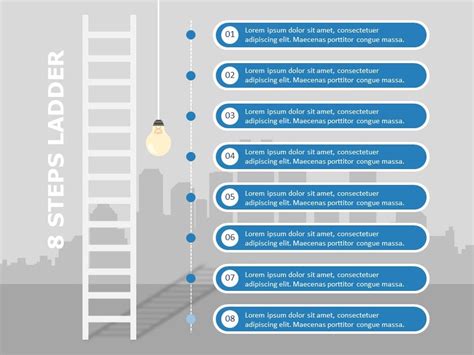 8 Steps Ladder Powerpoint Template